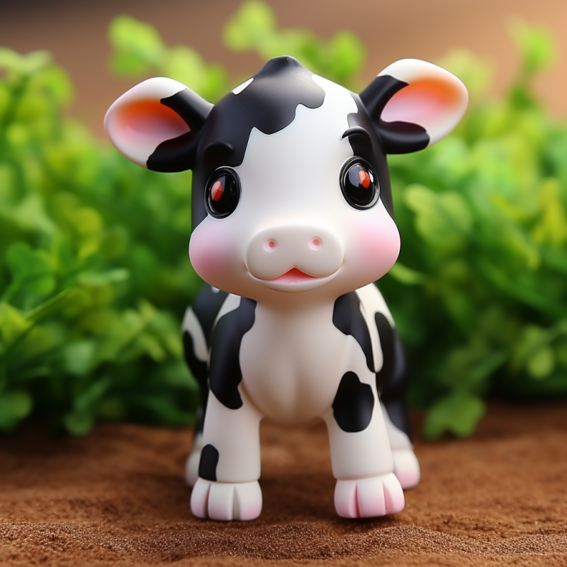 塑胶玩具加工定制生产斑点小奶牛造型动漫手办摆件开模定做厂家