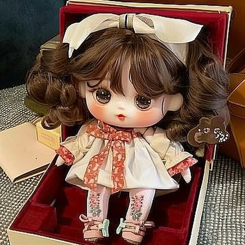 定制棉花娃娃公仔可爱卷发女孩换衣服打扮过家家儿童睡觉陪伴玩偶