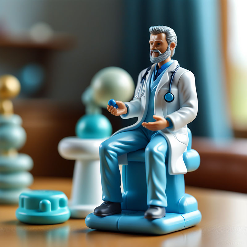 厂家定制玩具医生套装大白褂欧美风医生塑胶玩具卡通角色盲盒定制