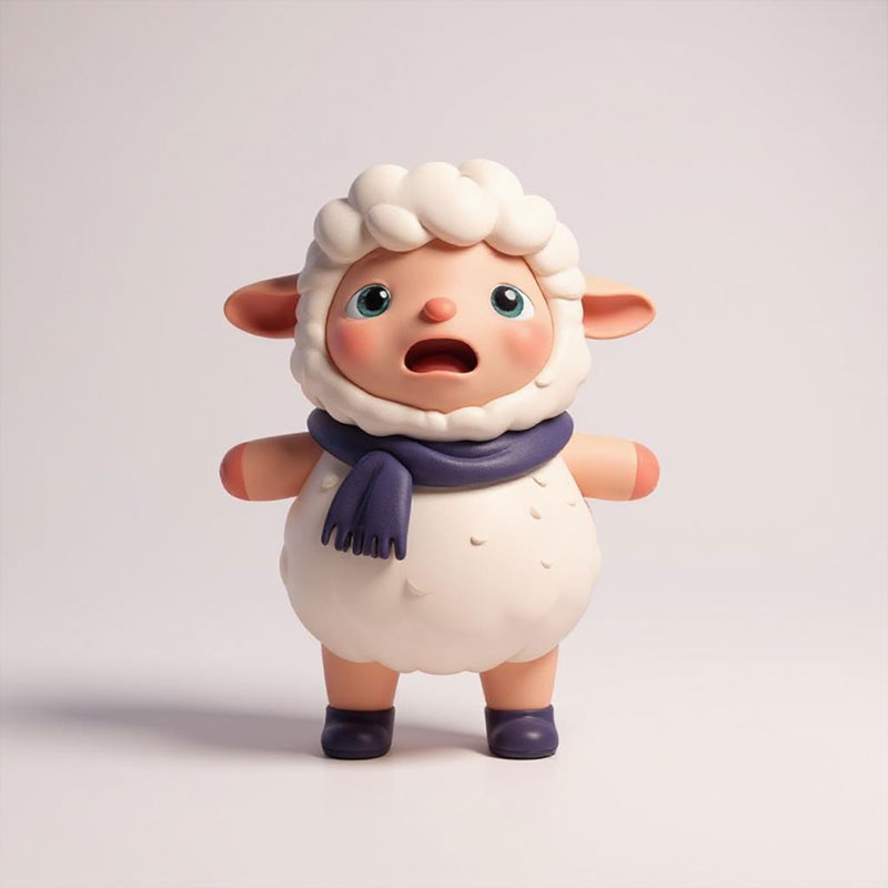 定制网红玩具盲盒小羊公仔PVC玩偶文创潮玩摆件开模注塑工厂